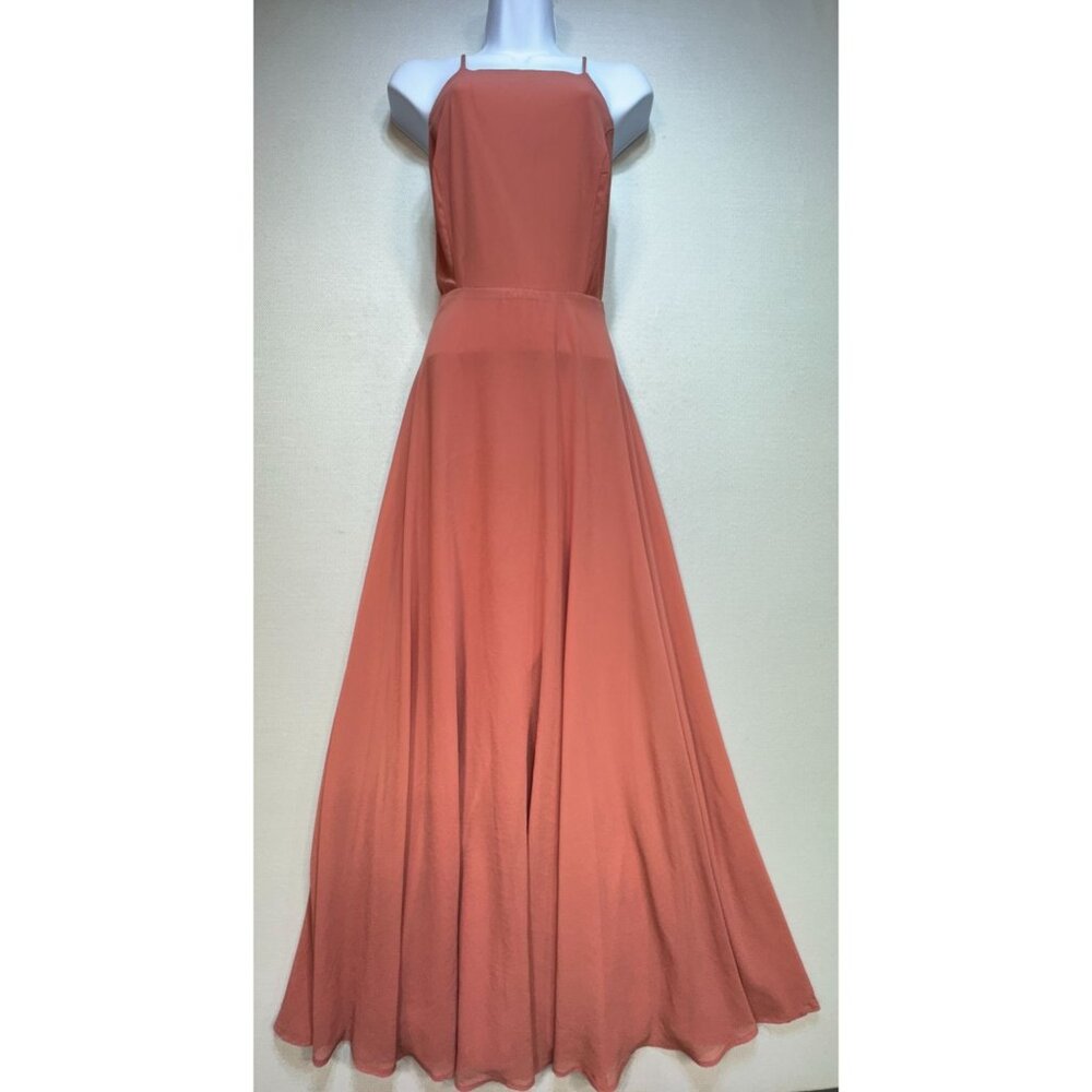 Lulus Women's Maxi Dress Sleeveless Party Size Small Coral Spaghetti Straps